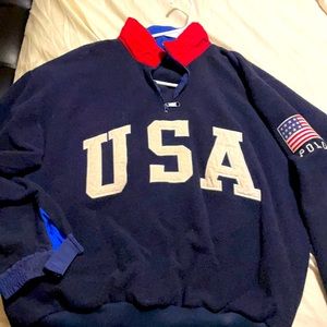 Vintage Polo usa hooded (optional) fleece..